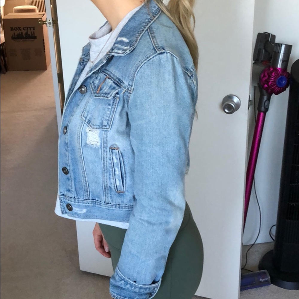 Destroyed denim jacket